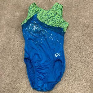 GK Gymnastics Tank Leotard, Adult XS, Excellent Condition, Blue and Green